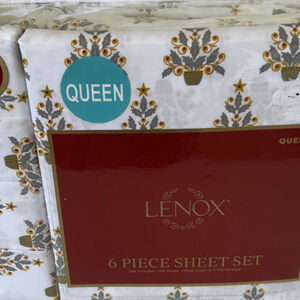 Lenox Queen Set,flat Sheet,fitted Sheet,4 Pillowcases 100% Polyester